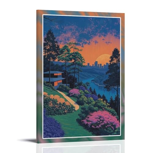 Hiroshi NagaiÖlgemälde sind langlebig, wasserdicht und leicht zu reinigen in Zimmern, Wohnzimmer, Schlafzimmer, Küche und einfach zu montieren, Rahmenstil: 60 x 90 cm Hiroshi NagaiÖlgemälde sind langlebig, wasserdicht und leicht zu reinigen in Zimmern, Wohnzimmer, Schlafzimmer, Küche und einfach zu montieren, Rahmenstil: 60 x 90 cm von GDROBH