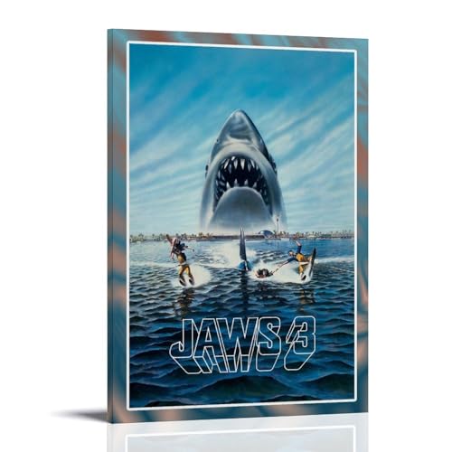 JawsÖlgemälde-Kunstwerke sind langlebig, wasserdicht und leicht zu reinigen in Zimmern, Wohnzimmer, Schlafzimmer, Küche und einfach zu montieren, Rahmenstil: 50 x 75 cm JawsÖlgemälde-Kunstwerke sind langlebig, wasserdicht und leicht zu reinigen in Zimmern, Wohnzimmer, Schlafzimmer, Küche und einfach zu montieren, Rahmenstil: 50 x 75 cm von GDROBH