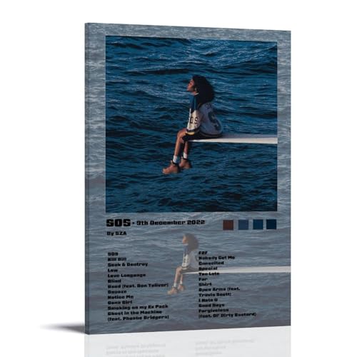 SOS by SZAÖlgemälde-Kunstwerke sind langlebig, wasserdicht und leicht zu reinigen in Zimmern, Wohnzimmer, Schlafzimmer, Küche und einfach zu montieren, Rahmenstil: 50 x 75 cm von GDROBH
