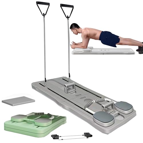 GDSHGS Bauchtrainer Roller Plank Trainer mit Automatischem Rückprall, Multifunktionales Core Workout Bauchbrett Fitness Bauchbrett Push-Up Board für Zuhause Bauchmuskeltrainer(Gray) von GDSHGS