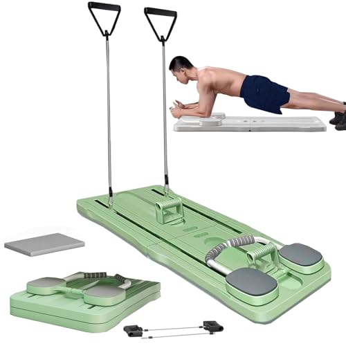 GDSHGS Bauchtrainer Roller Plank Trainer mit Automatischem Rückprall, Multifunktionales Core Workout Bauchbrett Fitness Bauchbrett Push-Up Board für Zuhause Bauchmuskeltrainer(Grün) von GDSHGS