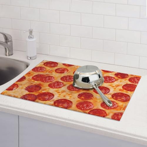 3D-Pizza-Abtropfmatte für Küchentheke, saugfähige Mikrofaser, wendbar, waschbar, Abtropfgestell, 45,7 x 61 cm, leicht zu reinigen, für Zuhause, Küche, Esszimmer, Büro 3D-Pizza-Abtropfmatte für Küchentheke, saugfähige Mikrofaser, wendbar, waschbar, Abtropfgestell, 45,7 x 61 cm, leicht zu reinigen, für Zuhause, Küche, Esszimmer, Büro von GDSHJKLW