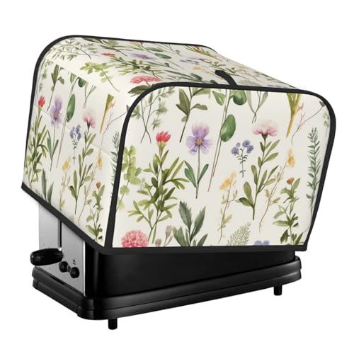 4 Scheiben Toaster-Abdeckungen, gesteppte Abdeckung für Brotbackmaschine, kleine Geräte mit Griff, Jahreszeit, Aquarell von Kräutern, Blumen, Toaster, Staubschutz für Zuhause, Tisch, Küche, Dekoration 4 Scheiben Toaster-Abdeckungen, gesteppte Abdeckung für Brotbackmaschine, kleine Geräte mit Griff, Jahreszeit, Aquarell von Kräutern, Blumen, Toaster, Staubschutz für Zuhause, Tisch, Küche, Dekoration von GDSHJKLW