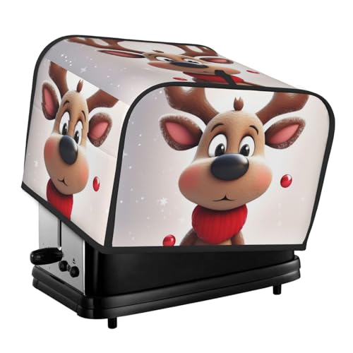 4 Scheiben Toaster-Abdeckungen, gesteppte Brotback-Abdeckung mit Griff, niedliches Weihnachts-Rentier, Toaster, Staubschutz für Zuhause, Tisch, Küche, Dekoration 4 Scheiben Toaster-Abdeckungen, gesteppte Brotback-Abdeckung mit Griff, niedliches Weihnachts-Rentier, Toaster, Staubschutz für Zuhause, Tisch, Küche, Dekoration von GDSHJKLW