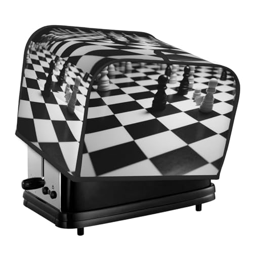 4 Scheiben Toaster-Abdeckungen, gesteppte Brotback-Abdeckung mit Griff, schwarz-weiß, Schachbrett-Toaster, Staubschutz für Zuhause, Tisch, Küche, Dekor 4 Scheiben Toaster-Abdeckungen, gesteppte Brotback-Abdeckung mit Griff, schwarz-weiß, Schachbrett-Toaster, Staubschutz für Zuhause, Tisch, Küche, Dekor von GDSHJKLW