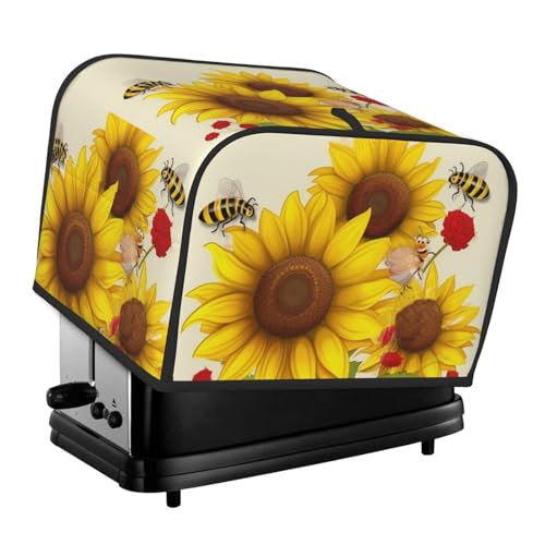4 Scheiben Toaster-Abdeckungen, gesteppte Brotbackmaschinen-Abdeckung, kleine Geräteabdeckungen mit Griff, Bienen, Sonnenblumen, Gänseblümchen, Rose, Blumen, Toaster, Staubschutz für Zuhause, Tisch 4 Scheiben Toaster-Abdeckungen, gesteppte Brotbackmaschinen-Abdeckung, kleine Geräteabdeckungen mit Griff, Bienen, Sonnenblumen, Gänseblümchen, Rose, Blumen, Toaster, Staubschutz für Zuhause, Tisch von GDSHJKLW