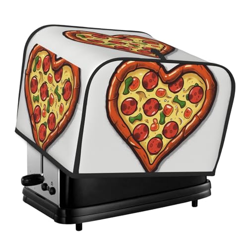 4 Scheiben Toaster-Abdeckungen, gesteppte Brotbackmaschinen-Abdeckung, kleine Geräteabdeckungen mit Griff, I Love Pizza, Herz, Toaster, Staubschutz für Zuhause, Tisch, Küche, Dekor 4 Scheiben Toaster-Abdeckungen, gesteppte Brotbackmaschinen-Abdeckung, kleine Geräteabdeckungen mit Griff, I Love Pizza, Herz, Toaster, Staubschutz für Zuhause, Tisch, Küche, Dekor von GDSHJKLW