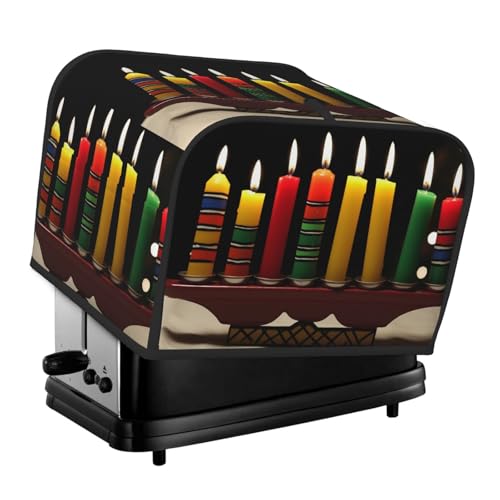 4 Scheiben Toaster-Abdeckungen, gesteppte Brotbackmaschinen-Abdeckung, kleine Geräteabdeckungen mit Griff, Kwanzaa, Kerzen, Toaster, Staubschutz für Zuhause, Tisch, Küche, Dekoration 4 Scheiben Toaster-Abdeckungen, gesteppte Brotbackmaschinen-Abdeckung, kleine Geräteabdeckungen mit Griff, Kwanzaa, Kerzen, Toaster, Staubschutz für Zuhause, Tisch, Küche, Dekoration von GDSHJKLW