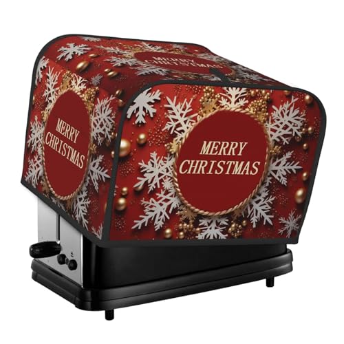 4 Scheiben Toaster-Abdeckungen, gesteppte Brotbackmaschinen-Abdeckung, kleine Geräteabdeckungen mit Griff, Merry Christmas, Toaster, Staubschutz für Zuhause, Tisch, Küche, Dekor von GDSHJKLW