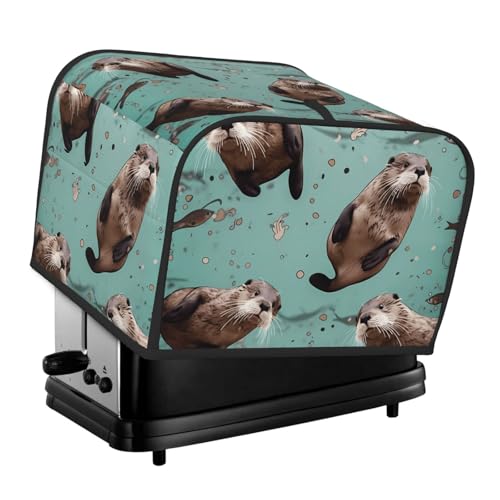 4 Scheiben Toaster-Abdeckungen, gesteppte Brotbackmaschinen-Abdeckung, kleine Geräteabdeckungen mit Griff, Otter, Toaster, Staubschutz für Zuhause, Tisch, Küche, Dekor von GDSHJKLW