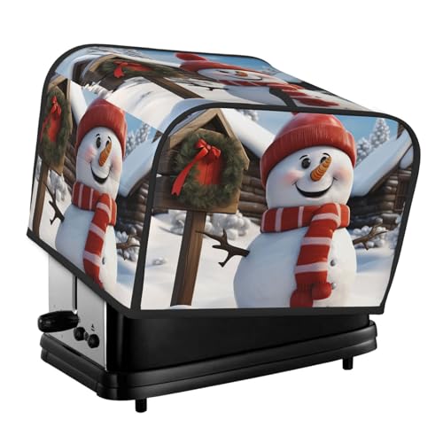 4 Scheiben Toaster-Abdeckungen, gesteppte Brotbackmaschinen-Abdeckung, kleine Geräteabdeckungen mit Griff, Schild, Schneemann, Toaster, Staubschutz für Zuhause, Tisch, Küche, Dekoration von GDSHJKLW