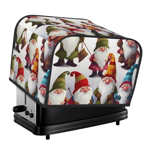 4 Scheiben Toaster-Abdeckungen, gesteppte Brotbackmaschinen-Abdeckung, kleine Geräteabdeckungen mit Griff, Weihnachten, lustige Zwerge, Toaster, Staubschutz für Zuhause, Tisch, Küche, Dekoration von GDSHJKLW