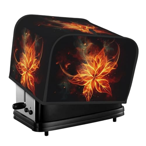 4 Scheiben Toaster-Abdeckungen, gesteppte Brotbackmaschinen-Abdeckung, kleine Geräteabdeckungen mit Griff, abstrakte Feuerblumen, Toaster, Staubschutz für Zuhause, Tisch, Küche, Dekor von GDSHJKLW