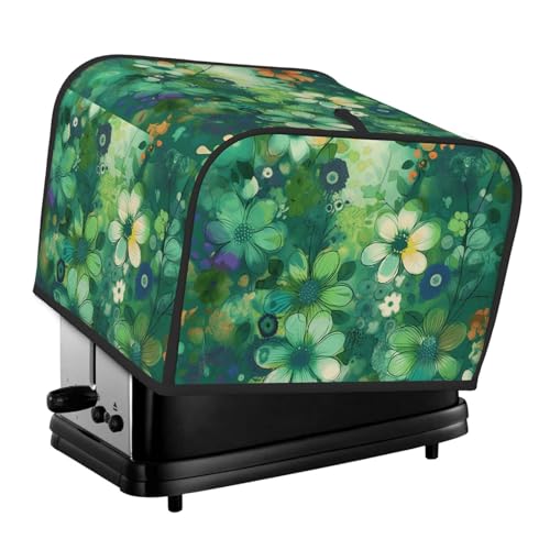 4 Scheiben Toaster-Abdeckungen, gesteppte Brotbackmaschinen-Abdeckung, kleine Geräteabdeckungen mit Griff, abstrakte saisonale grüne Blumen, Toaster, Staubschutz für Zuhause, Tisch, Küche, Dekoration 4 Scheiben Toaster-Abdeckungen, gesteppte Brotbackmaschinen-Abdeckung, kleine Geräteabdeckungen mit Griff, abstrakte saisonale grüne Blumen, Toaster, Staubschutz für Zuhause, Tisch, Küche, Dekoration von GDSHJKLW