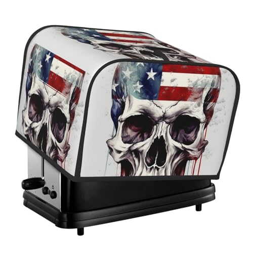 4 Scheiben Toaster-Abdeckungen, gesteppte Brotbackmaschinen-Abdeckung, kleine Geräteabdeckungen mit Griff, amerikanische Flagge, Totenkopf, Toaster, Staubschutz für Zuhause, Tisch, Küche, Dekor 4 Scheiben Toaster-Abdeckungen, gesteppte Brotbackmaschinen-Abdeckung, kleine Geräteabdeckungen mit Griff, amerikanische Flagge, Totenkopf, Toaster, Staubschutz für Zuhause, Tisch, Küche, Dekor von GDSHJKLW