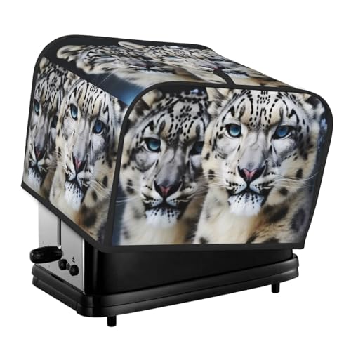 4 Scheiben Toaster-Abdeckungen, gesteppte Brotbackmaschinen-Abdeckung, kleine Geräteabdeckungen mit Griff, blauäugig, Schneeleopard, Toaster, Staubschutz für Zuhause, Tisch, Küche, Dekor 4 Scheiben Toaster-Abdeckungen, gesteppte Brotbackmaschinen-Abdeckung, kleine Geräteabdeckungen mit Griff, blauäugig, Schneeleopard, Toaster, Staubschutz für Zuhause, Tisch, Küche, Dekor von GDSHJKLW