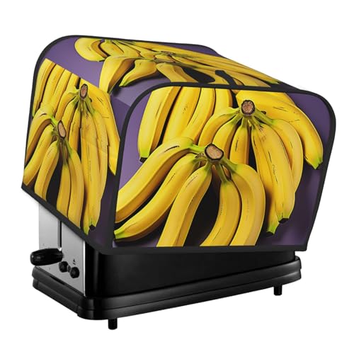 4 Scheiben Toaster-Abdeckungen, gesteppte Brotbackmaschinen-Abdeckung, kleine Geräteabdeckungen mit Griff, einzigartige Bananenfrucht-Toaster, Staubschutz für Zuhause, Tisch, Küche, Dekor von GDSHJKLW