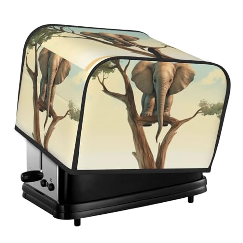 4 Scheiben Toaster-Abdeckungen, gesteppte Brotbackmaschinen-Abdeckung, kleine Geräteabdeckungen mit Griff, kleiner Elefant auf Baum, Toaster, Staubschutz für Zuhause, Tisch, Küche, Dekoration 4 Scheiben Toaster-Abdeckungen, gesteppte Brotbackmaschinen-Abdeckung, kleine Geräteabdeckungen mit Griff, kleiner Elefant auf Baum, Toaster, Staubschutz für Zuhause, Tisch, Küche, Dekoration von GDSHJKLW