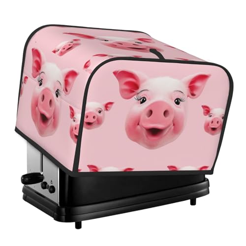 4 Scheiben Toaster-Abdeckungen, gesteppte Brotbackmaschinen-Abdeckung, kleine Geräteabdeckungen mit Griff, lustig, rosa Schweinengesicht, Toaster, Staubschutz für Zuhause, Tisch, Küche, Dekor 4 Scheiben Toaster-Abdeckungen, gesteppte Brotbackmaschinen-Abdeckung, kleine Geräteabdeckungen mit Griff, lustig, rosa Schweinengesicht, Toaster, Staubschutz für Zuhause, Tisch, Küche, Dekor von GDSHJKLW