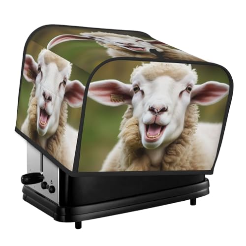 4 Scheiben Toaster-Abdeckungen, gesteppte Brotbackmaschinen-Abdeckung, kleine Geräteabdeckungen mit Griff, lustige freche Schafzunge, niedliche Tier-Toaster, Staubschutz für Zuhause, Tisch, Küche 4 Scheiben Toaster-Abdeckungen, gesteppte Brotbackmaschinen-Abdeckung, kleine Geräteabdeckungen mit Griff, lustige freche Schafzunge, niedliche Tier-Toaster, Staubschutz für Zuhause, Tisch, Küche von GDSHJKLW