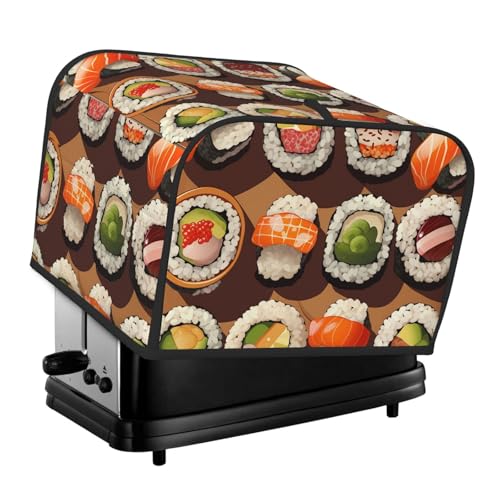 4 Scheiben Toaster-Abdeckungen, gesteppte Brotbackmaschinen-Abdeckung, kleine Geräteabdeckungen mit Griff, viele Sushi-Lebensmittel, Toaster, Staubschutz für Zuhause, Tisch, Küche, Dekor von GDSHJKLW
