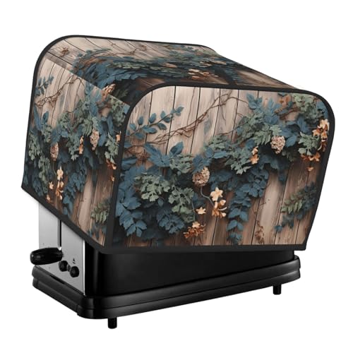 4-Scheiben-Toaster-Abdeckungen, gesteppte Brotbackmaschinen-Abdeckung mit Griff, Blätter, Blumen auf rustikalem Holz, Toaster, Staubschutz für Zuhause, Tisch, Küche, Dekoration 4-Scheiben-Toaster-Abdeckungen, gesteppte Brotbackmaschinen-Abdeckung mit Griff, Blätter, Blumen auf rustikalem Holz, Toaster, Staubschutz für Zuhause, Tisch, Küche, Dekoration von GDSHJKLW