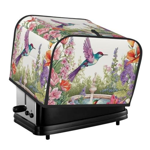 4 Scheiben Toaster-Abdeckungen, gesteppte Brotbackmaschinen-Abdeckung mit Griff, Garten mit Vögeln und Blumen, Toaster, Staubschutz für Zuhause, Tisch, Küche, Dekoration 4 Scheiben Toaster-Abdeckungen, gesteppte Brotbackmaschinen-Abdeckung mit Griff, Garten mit Vögeln und Blumen, Toaster, Staubschutz für Zuhause, Tisch, Küche, Dekoration von GDSHJKLW