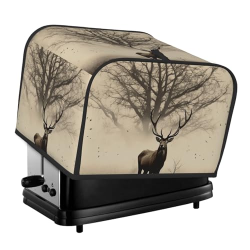4 Scheiben Toaster-Abdeckungen, gesteppte Brotbackmaschinen-Abdeckung mit Griff, abstrakter Baum, Elch, Bild, Toaster, Staubschutz für Zuhause, Tisch, Küche, Dekor 4 Scheiben Toaster-Abdeckungen, gesteppte Brotbackmaschinen-Abdeckung mit Griff, abstrakter Baum, Elch, Bild, Toaster, Staubschutz für Zuhause, Tisch, Küche, Dekor von GDSHJKLW