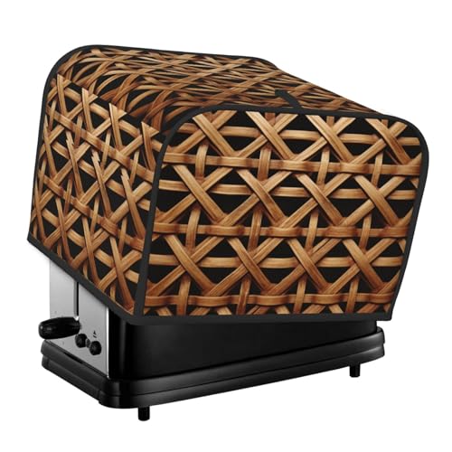 4 Scheiben Toaster-Abdeckungen, gesteppte Brotbackmaschinen-Abdeckung mit Griff, geflochtenes Rattan, Toaster, Staubschutz für Zuhause, Tisch, Küche, Dekor von GDSHJKLW