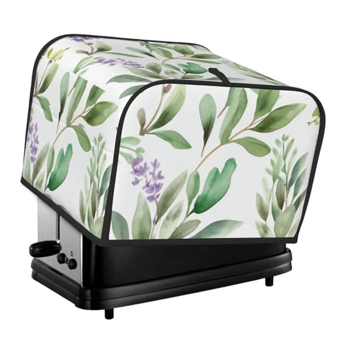 4 Scheiben Toaster-Abdeckungen, gesteppte Brotbackmaschinen-Abdeckung mit Griff, grüne Blume, Aquarell, Kräuter, Salbei, Blätter und Zweige, Toaster, Staubschutz für Zuhause, Tisch, Küche, Dekoration 4 Scheiben Toaster-Abdeckungen, gesteppte Brotbackmaschinen-Abdeckung mit Griff, grüne Blume, Aquarell, Kräuter, Salbei, Blätter und Zweige, Toaster, Staubschutz für Zuhause, Tisch, Küche, Dekoration von GDSHJKLW