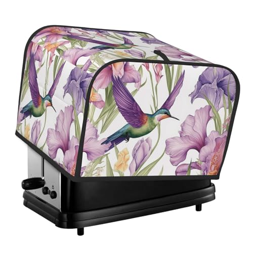 4 Scheiben Toaster-Abdeckungen, gesteppte Brother-Abdeckung mit Griff, Kolibri, Schwertlilien, Blumen, Toaster, Staubschutz für Zuhause, Tisch, Küche, Dekoration 4 Scheiben Toaster-Abdeckungen, gesteppte Brother-Abdeckung mit Griff, Kolibri, Schwertlilien, Blumen, Toaster, Staubschutz für Zuhause, Tisch, Küche, Dekoration von GDSHJKLW