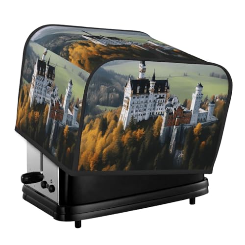 4 Scheiben Toaster Abdeckungen Gesteppte Brotbackmaschine Abdeckung Kleine Geräte Abdeckungen mit Griff Deutschland Neuschwanstein Schloss Toaster Staubschutz für Zuhause Tisch Küche Dekor von GDSHJKLW