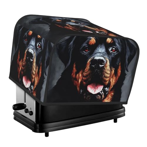 4 Scheiben Toaster Abdeckungen Gesteppte Brotbackmaschine Abdeckung mit Griff Cool Rottweiler Hund Kunst Toaster Staubschutz für Zuhause Tisch Küche Dekor von GDSHJKLW