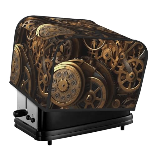 4 Scheiben Toaster Abdeckungen Gesteppte Brotbackmaschine Abdeckung mit Griff Cool Steampunk Zahnräder Toaster Staubschutz für Zuhause Tisch Küche Dekor von GDSHJKLW