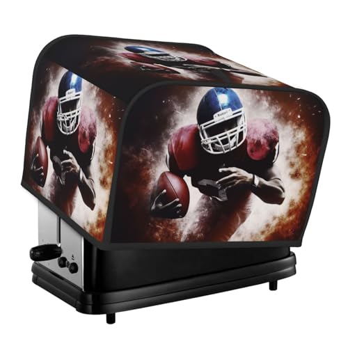 4 Scheiben Toaster Abdeckungen gesteppte Brotbackmaschine Abdeckung mit Griff American Football Toaster Staubschutz für Zuhause Tisch Küche Dekor von GDSHJKLW