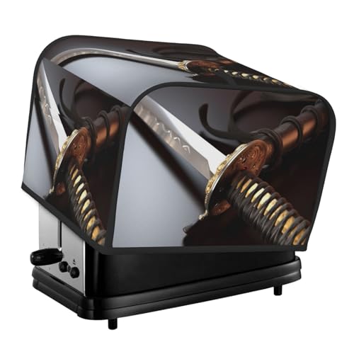 4 Scheiben Toaster Abdeckungen gesteppte Brotbackmaschine Abdeckung mit Griff Japan Samurai Schwert Toaster Staubschutz für Zuhause Tisch Küche Dekor von GDSHJKLW