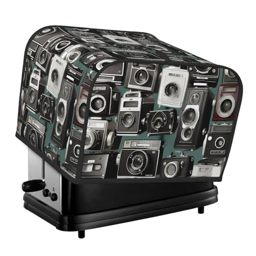 4 Scheiben Toaster Abdeckungen gesteppte Brotbackmaschine Abdeckung mit Griff Retro Cool Camera Collection 1 Toaster Staubschutz für Zuhause Tisch Küche Dekor von GDSHJKLW