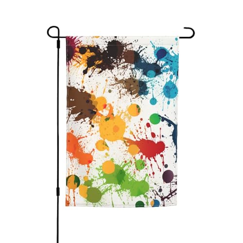 Abstrakte Farbspritzer, Gartenflagge, doppelseitig, Bauernhaus, Urlaub, Hofflagge, 30,5 x 45,7 cm, saisonales Outdoor-Banner für Frühling, Sommer, Rasen, Veranda, Heimdekoration, kleine Gartenflagge von GDSHJKLW