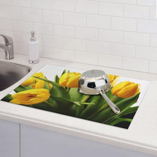 Abtropfmatte mit Blumenmotiv für Küchentheke, saugfähige Mikrofaser, wendbar, waschbar, Abtropfgestell, 45,7 x 61 cm, leicht zu reinigen, für Zuhause, Küche, Esszimmer, Büro Abtropfmatte mit Blumenmotiv für Küchentheke, saugfähige Mikrofaser, wendbar, waschbar, Abtropfgestell, 45,7 x 61 cm, leicht zu reinigen, für Zuhause, Küche, Esszimmer, Büro von GDSHJKLW