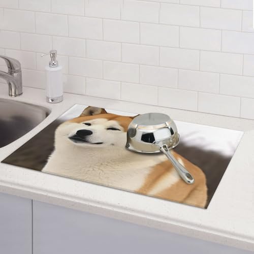 Akita Abtropfmatte für Küchentheke, saugfähige Mikrofaser, wendbar, waschbar, Abtropfgestell, 45,7 x 61 cm, leicht zu reinigen, für Zuhause, Küche, Esszimmer, Büro Akita Abtropfmatte für Küchentheke, saugfähige Mikrofaser, wendbar, waschbar, Abtropfgestell, 45,7 x 61 cm, leicht zu reinigen, für Zuhause, Küche, Esszimmer, Büro von GDSHJKLW