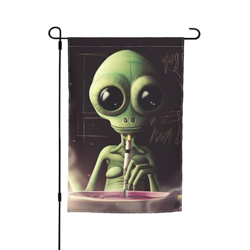 Alien Smoke Gartenflagge, doppelseitig, Bauernhaus, Urlaub, Hofflagge, 30,5 x 45,7 cm, saisonales Outdoor-Banner für Frühling, Sommer, Rasen, Veranda, Heimdekoration, kleine Gartenflagge von GDSHJKLW