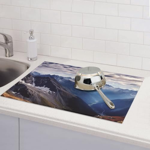 Alps Panorama-Abtropfmatte für Küchentheke, saugfähige Mikrofaser, wendbar, waschbar, Abtropfgestell, 45,7 x 61 cm, leicht zu reinigen, für Zuhause, Küche, Esszimmer, Büro Alps Panorama-Abtropfmatte für Küchentheke, saugfähige Mikrofaser, wendbar, waschbar, Abtropfgestell, 45,7 x 61 cm, leicht zu reinigen, für Zuhause, Küche, Esszimmer, Büro von GDSHJKLW
