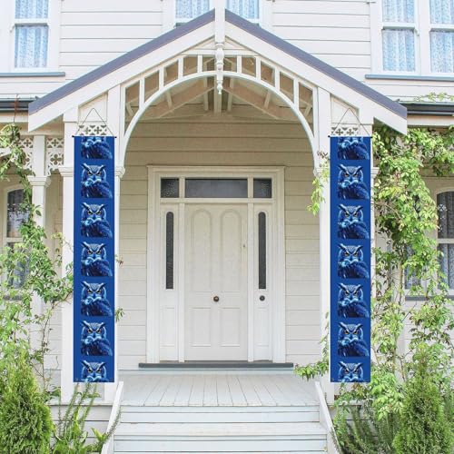 Blaue Eule Veranda Banner Hängende Tür Banner Happy Birthday Veranda Schild Party Banner Foto Hintergrund Haustür Schilder für Willkommen Urlaub Party Indoor Outdoor Dekor Blaue Eule Veranda Banner Hängende Tür Banner Happy Birthday Veranda Schild Party Banner Foto Hintergrund Haustür Schilder für Willkommen Urlaub Party Indoor Outdoor Dekor von GDSHJKLW