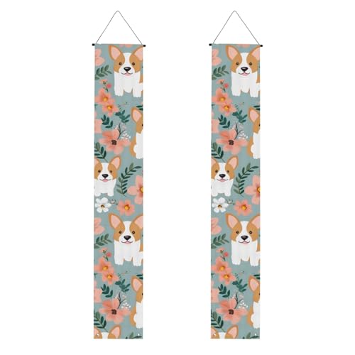 Corgi Floral Blumen Frühling Garten Veranda Banner Hängende Tür Banner Happy Birthday Veranda Schild Party Banner Foto Hintergrund Haustür Schilder für Willkommensurlaub Party Indoor Outdoor Dekor Corgi Floral Blumen Frühling Garten Veranda Banner Hängende Tür Banner Happy Birthday Veranda Schild Party Banner Foto Hintergrund Haustür Schilder für Willkommensurlaub Party Indoor Outdoor Dekor von GDSHJKLW