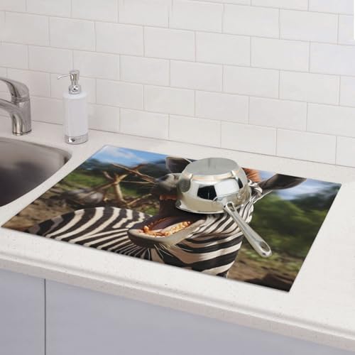 Funny Zebra Abtropfmatten für Küchentheke, saugfähige Mikrofaser, wendbar, waschbar, Abtropfgestell, 45,7 x 61 cm, leicht zu reinigen, für Zuhause, Küche, Esszimmer, Büro Funny Zebra Abtropfmatten für Küchentheke, saugfähige Mikrofaser, wendbar, waschbar, Abtropfgestell, 45,7 x 61 cm, leicht zu reinigen, für Zuhause, Küche, Esszimmer, Büro von GDSHJKLW