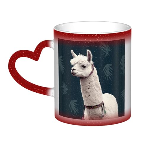 GDSHJKLW Kaffeetasse aus Keramik, 325 ml, Farbwechsel, personalisierbar, Kaffeetasse, Teetasse, Alpaka, Lama, coole Kaffeetassen für Männer und Frauen, lustiges Geschenk von GDSHJKLW