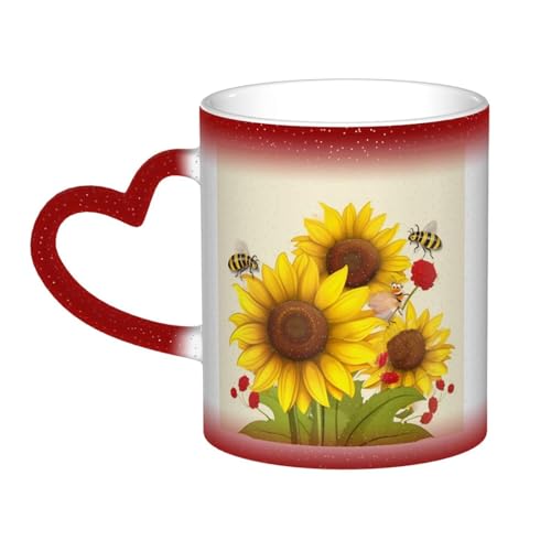 GDSHJKLW Kaffeetasse aus Keramik, 325 ml, Farbwechsel, personalisierbar, Kaffeetasse, Teetasse, Bienen, Sonnenblumen, Gänseblümchen, Rose, Blumen, coole Kaffeetassen für Männer und Frauen, lustiges GDSHJKLW Kaffeetasse aus Keramik, 325 ml, Farbwechsel, personalisierbar, Kaffeetasse, Teetasse, Bienen, Sonnenblumen, Gänseblümchen, Rose, Blumen, coole Kaffeetassen für Männer und Frauen, lustiges von GDSHJKLW