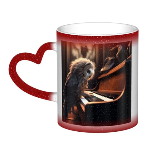GDSHJKLW Kaffeetasse aus Keramik, 325 ml, Farbwechsel, personalisierbar, Kaffeetasse, Teetasse, Eule, spielt Klavier, coole Kaffeetasse für Männer und Frauen, lustiges Geschenk GDSHJKLW Kaffeetasse aus Keramik, 325 ml, Farbwechsel, personalisierbar, Kaffeetasse, Teetasse, Eule, spielt Klavier, coole Kaffeetasse für Männer und Frauen, lustiges Geschenk von GDSHJKLW
