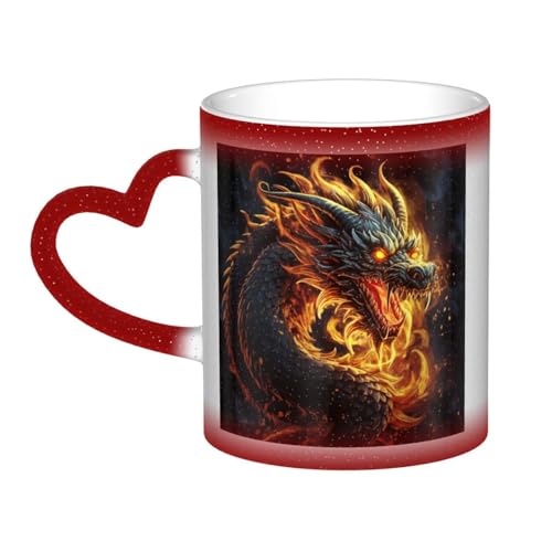 GDSHJKLW Kaffeetasse aus Keramik, 325 ml, Farbwechsel, personalisierbar, Kaffeetasse, Teetasse, Feuer, chinesischer Drache, coole Kaffeetassen für Männer und Frauen, lustiges Geschenk GDSHJKLW Kaffeetasse aus Keramik, 325 ml, Farbwechsel, personalisierbar, Kaffeetasse, Teetasse, Feuer, chinesischer Drache, coole Kaffeetassen für Männer und Frauen, lustiges Geschenk von GDSHJKLW