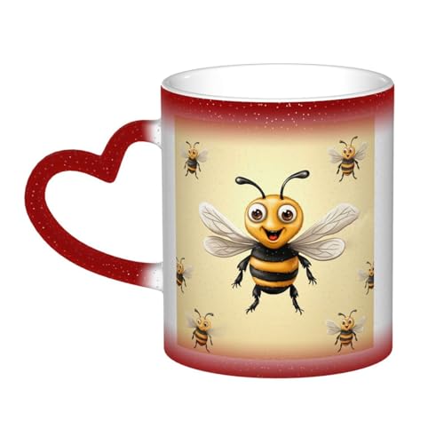 GDSHJKLW Kaffeetasse aus Keramik, 325 ml, Farbwechsel, personalisierbar, Kaffeetasse, Teetasse, Honigbiene, coole Kaffeetassen für Männer und Frauen, lustiges Geschenk von GDSHJKLW